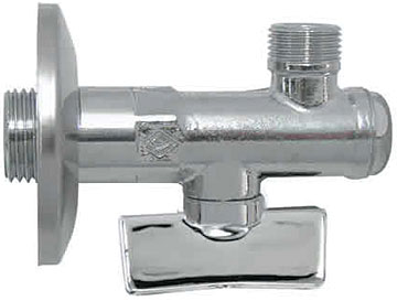 Миникран шаровый угловой, для смесителей с розеткой, серия 871 1/2 х 3/8